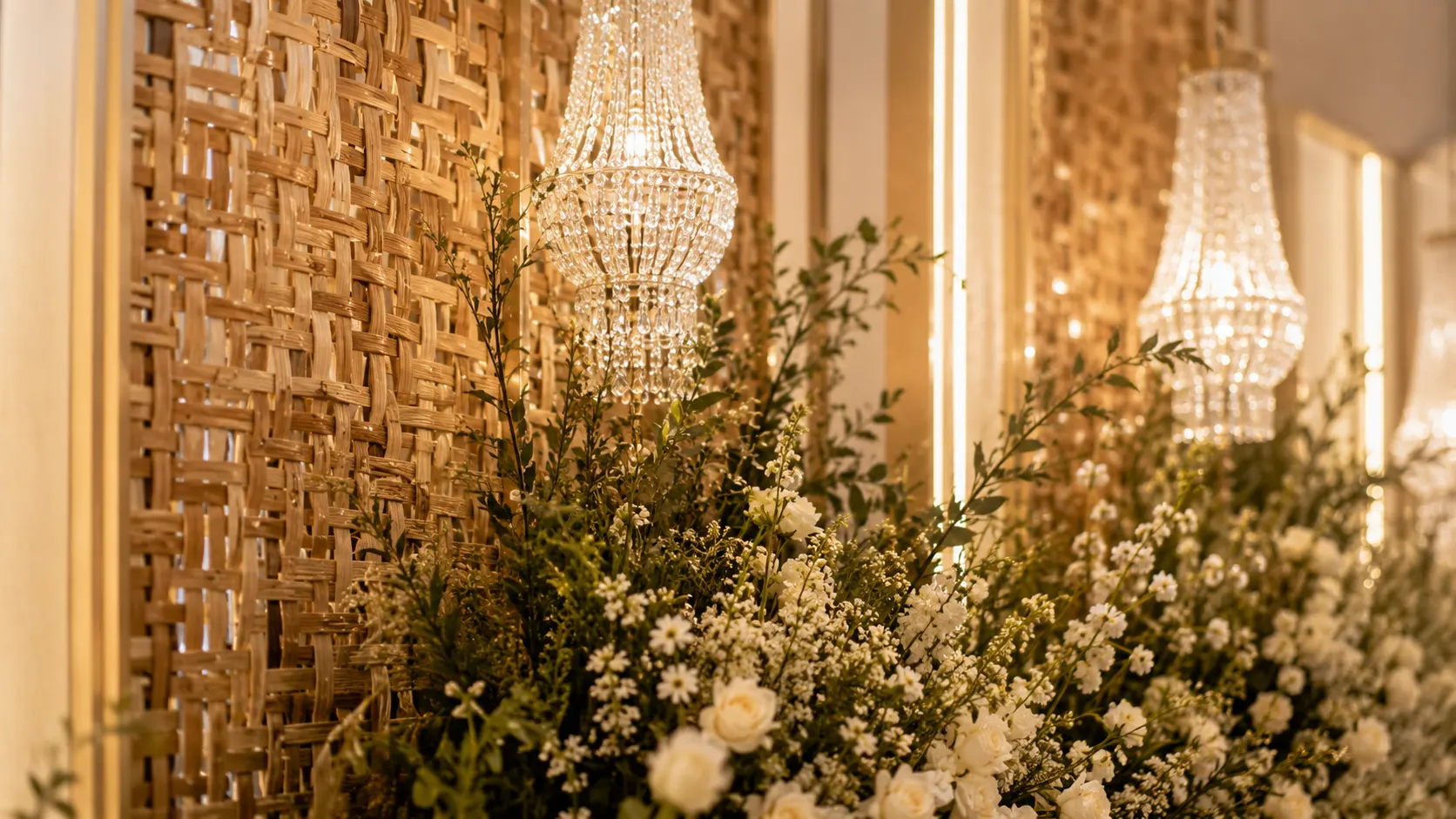detail pelaminan dekorasi wedding adat Sunda modern