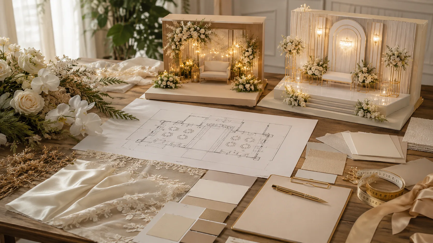 perbandingan dekorasi wedding di rumah dan gedung
