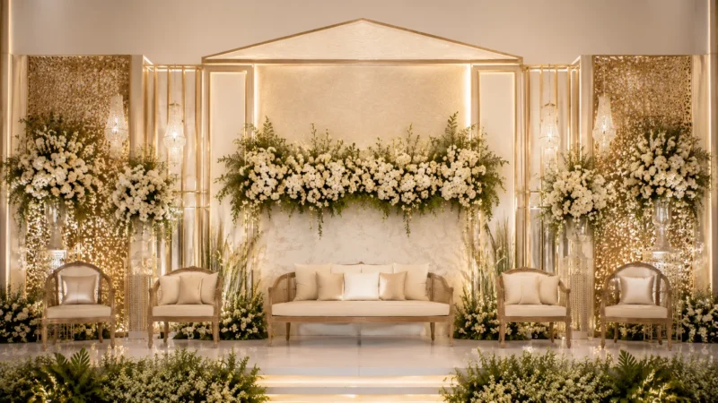 inspirasi dekorasi wedding adat Sunda modern